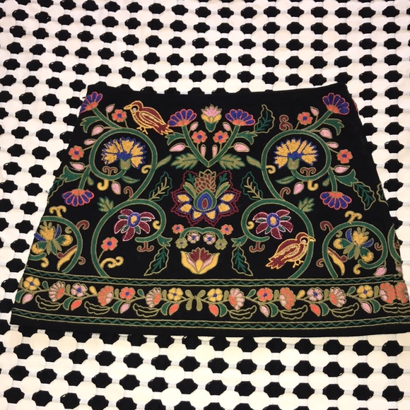 Zara Dresses & Skirts - Zara Embroidered Front and Back Skirt sz XS
